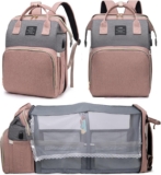 houscly Diaper Bag Backpack with Changing Station: Pink Baby Bags for Girls Boys New Mom Gifts Pañaleras Para Bebe Baby Girl Newborn Essentials Must Haves Baby Shower Gifts Baby Registry