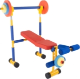 Hey! Play! Kids Exercise Equipment Collection: Strength Training, Cardio, Endurance, and Active Play Essentials – Kids Weight Bench Set