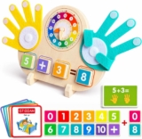 2-in-1 Wooden Math Manipulatives & Teaching Clock Toys