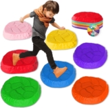 Stepping Stones for kids,8/12 PCS Durable Non-Slip Balance Stones Indoor Outdoor toys for toddlers develope Kids Balance and Coordination Skills