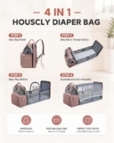 houscly Diaper Bag Backpack with Changing Station, 25L Large Capacity | Multifunction baby bag, baby registry search, baby girl newborn essentials must haves, baby shower gifts, black