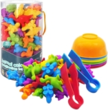 UNIQUE KIDS Counting Educational Learning Toy Set with Sorting Cups – Engaging Sensory Color Classification Training Game for Toddlers Preschoolers Ages 3 Years and Up