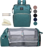 houscly Diaper Bag Backpack with Changing Station, 25L Large Capacity | Multifunction baby bag, baby registry search, baby girl newborn essentials must haves, baby shower gifts, green