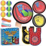 Tozuoup 3-in-1 Toss Catch Ball Game Set, Kids Baseball Glove, Beach Games Outdoor Yard Lawn Toys for Kids & Family, Birthday Gifts Toys for 3 4 5 6 7 8-12 Year Old Boys and Girls