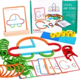 puzgic Stem Kids Toys for Creative Learning Building Educational Resources Kids Toy for Preschool and Kindergarten 3 4 5 6 Years Old Boys and Girls Brain Teaser Smart Sticks Montessori Toys