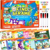 Search and Find Activity Book for Kids Ages 3-5, 28 Reusable Learning Activities with 14 Double-Sided Dry Erase Mats, Preschool Busy Book, Road Trip Travel Toy, Screen-Free Educational Gift