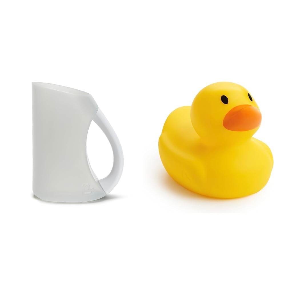 Munchkin 2-Piece Baby Bath Set with Rinse Shampoo Bath Rinser and White Hot Safety Bath Ducky