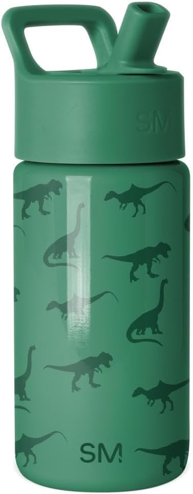 Simple Modern Kids Water Bottle & Toddler Cup | 14oz | Dinosaur | Insulated Stainless Steel Toddler Water Bottle, Kids Tumbler with Straw | Spill Proof for School, Girls, Boys | Dino World