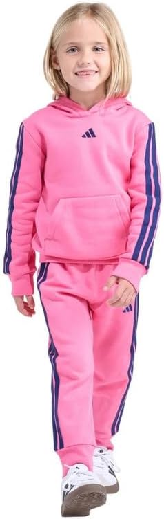 Adidas Youth Kids’ 2-Piece Tracksuit Outfit Set – Fleece Hoodie & Jogger Sweatpants, Midweight Activewear Outfit