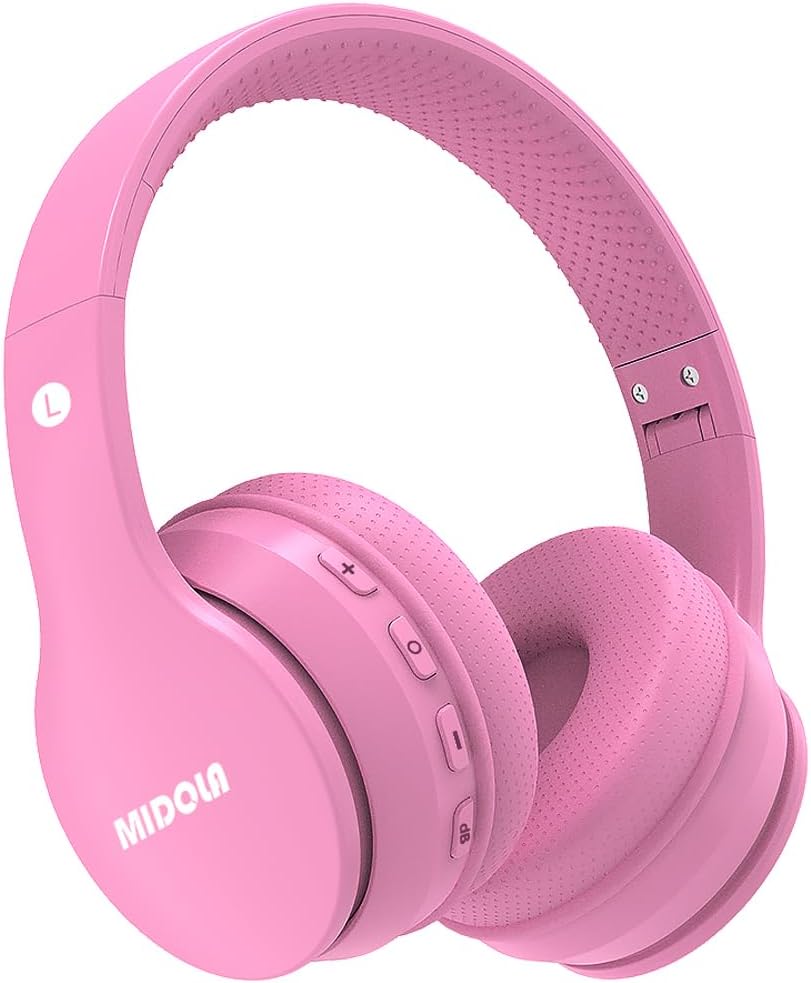 Kids Bluetooth Headphones Wireless 68 Hours,Safe Volume Limit 85/94dB Pink | Adjustable Headband Foldable Over-Ear Lightweight Headsets for Toddler Girls Boys Tablet/iPad,HD Stereo,Built-in Mic