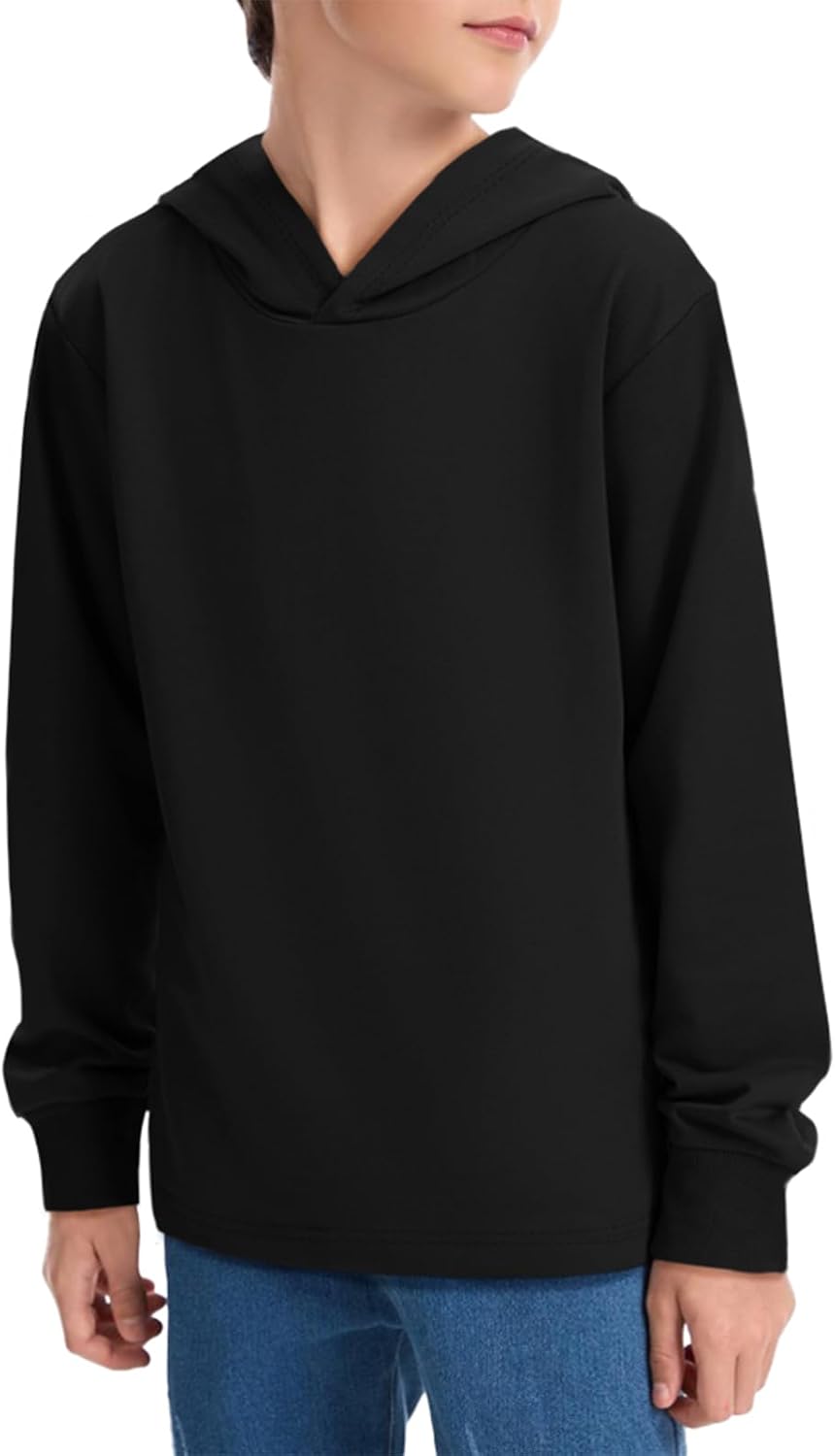 Boys Hoodie Sweatshirt Long Sleeve Loose Lightweight Pullover 5-14 Years | Kid Hooded Sweatshirt, Pull on, Trendy Fashion, School, Solid Color, Soft Comfortable