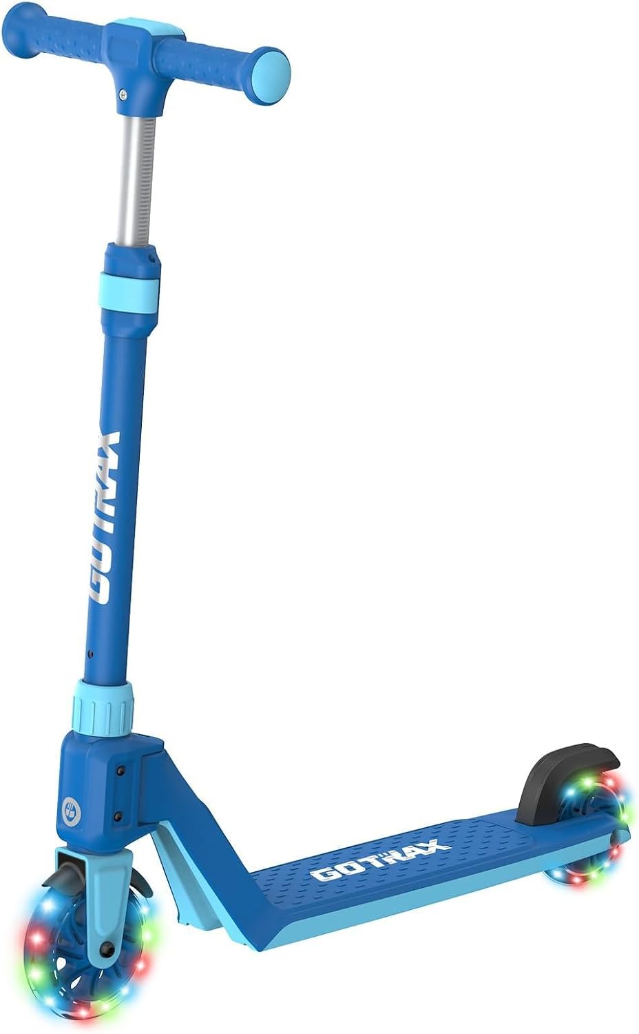 Gotrax K03 Kids Kick Scooter, LED Light, 2 Wheels for Boys & Girls 3+, Gift | Adjustable Handlebar, Easy Assembly, Lightweight, ABEC-7 Bearings, Wide Anti-Slip Deck, Rear Brake, Max Load 110 lbs, Blue