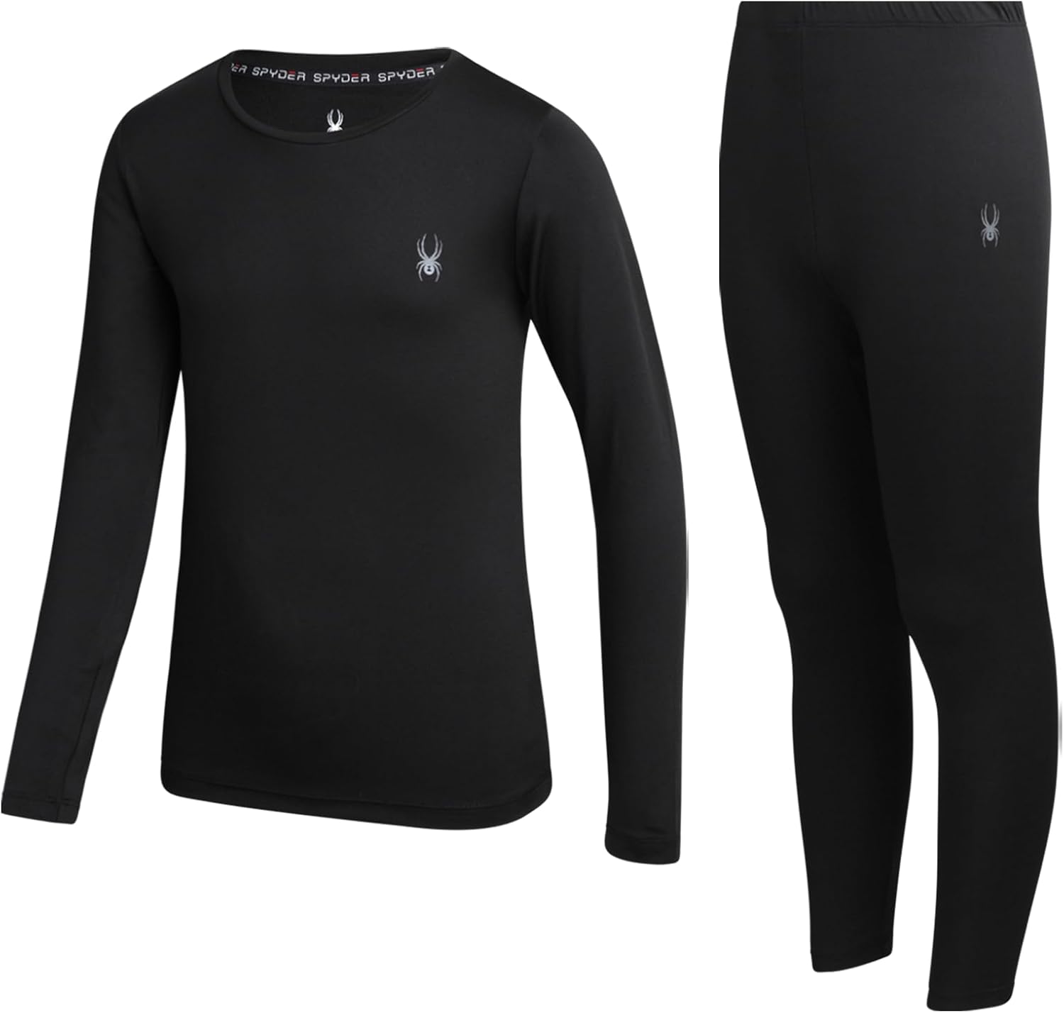 Spyder Kids Thermal Underwear Set – 2-Piece Breathable Stretch Soft Knit | Soft Stretch Base Layer, Warm Breathable Comfort for Boys and Girls on Cold-Weather Winter Days