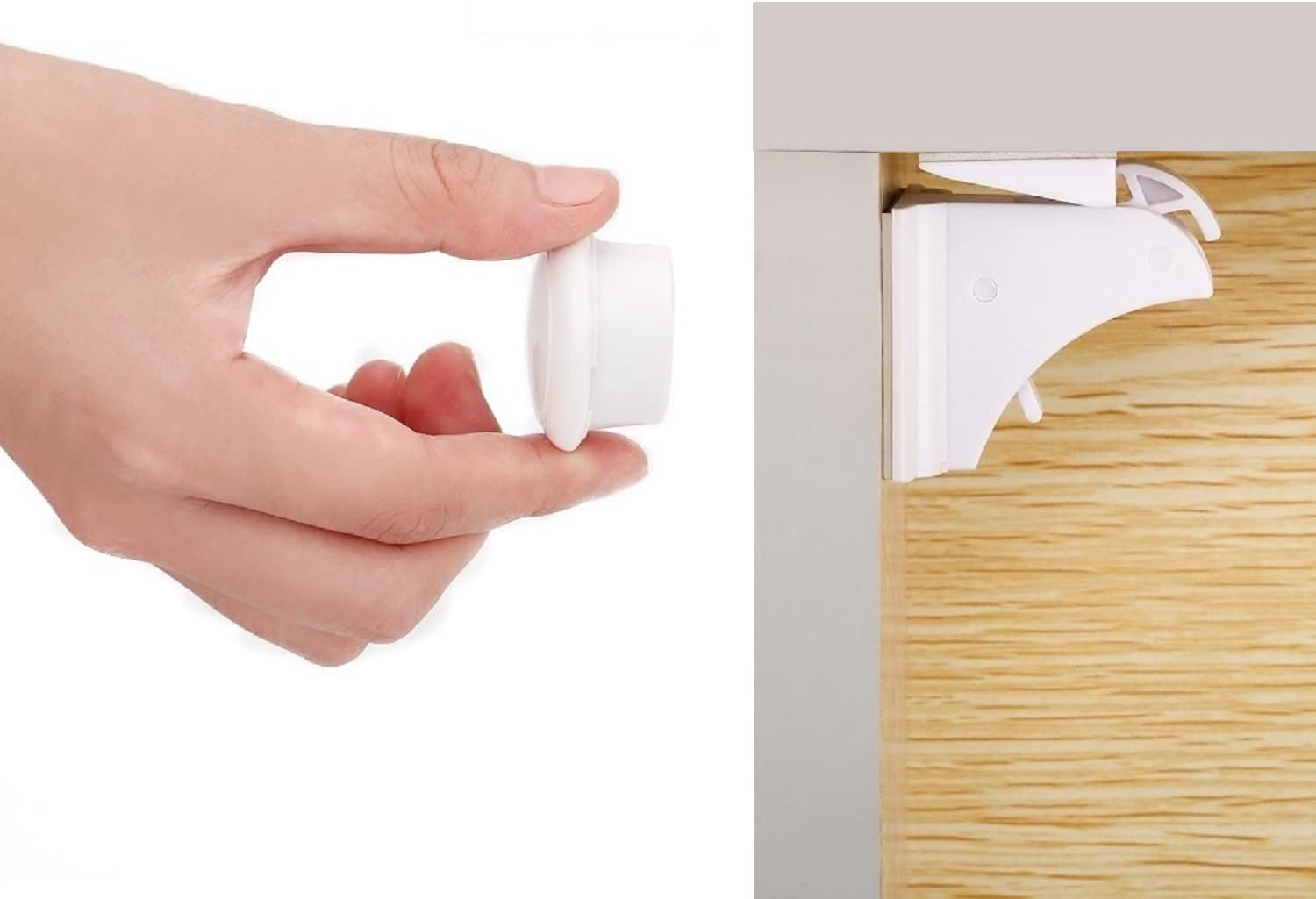 Magnetic Cabinet Locks for Baby Proofing – 10 Pack Hidden Child Safety Locks with 2 Keys, No Drill Adhesive Childproof Drawer & Cupboard Latches for Cabinets and Drawers