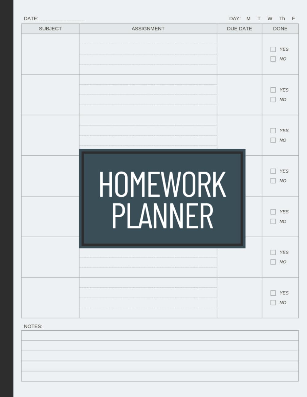 Homework Planner: Undated Assignment Notebook for Elementary, Middle/High School, and College Students