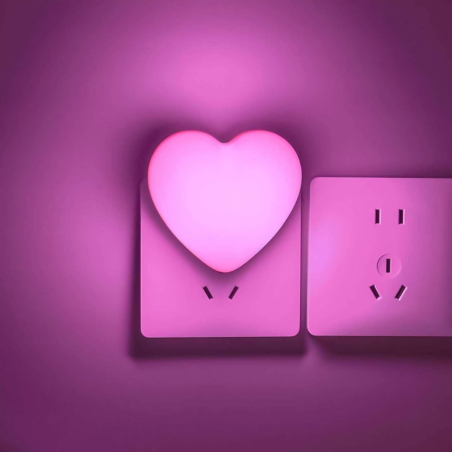 INZU Night Lights Plug into Wall, LED Night Light for Kids, Cute Nightlight with Auto Dusk to Dawn Sensor, LED Nightlight with Soft Warm Light for Bedroom, Nursery, Bathroom, Hallway (Pink)