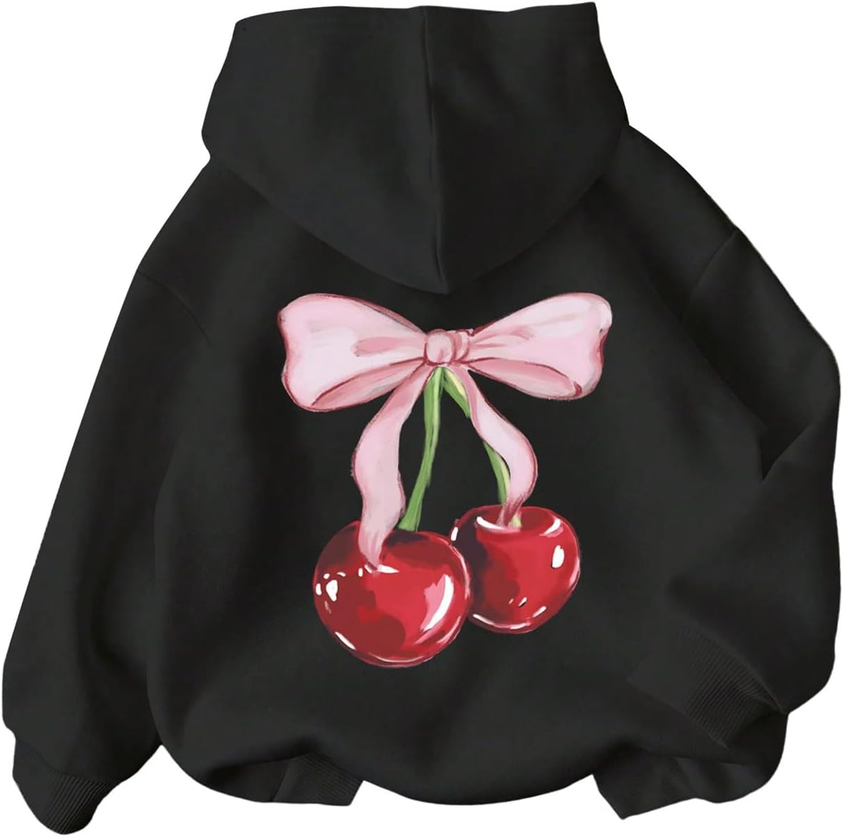 WDIRARA Girl’s Cherry Graphic Hoodie Hooded Sweatshirt Cute Pullovers Tops | Long Sleeve