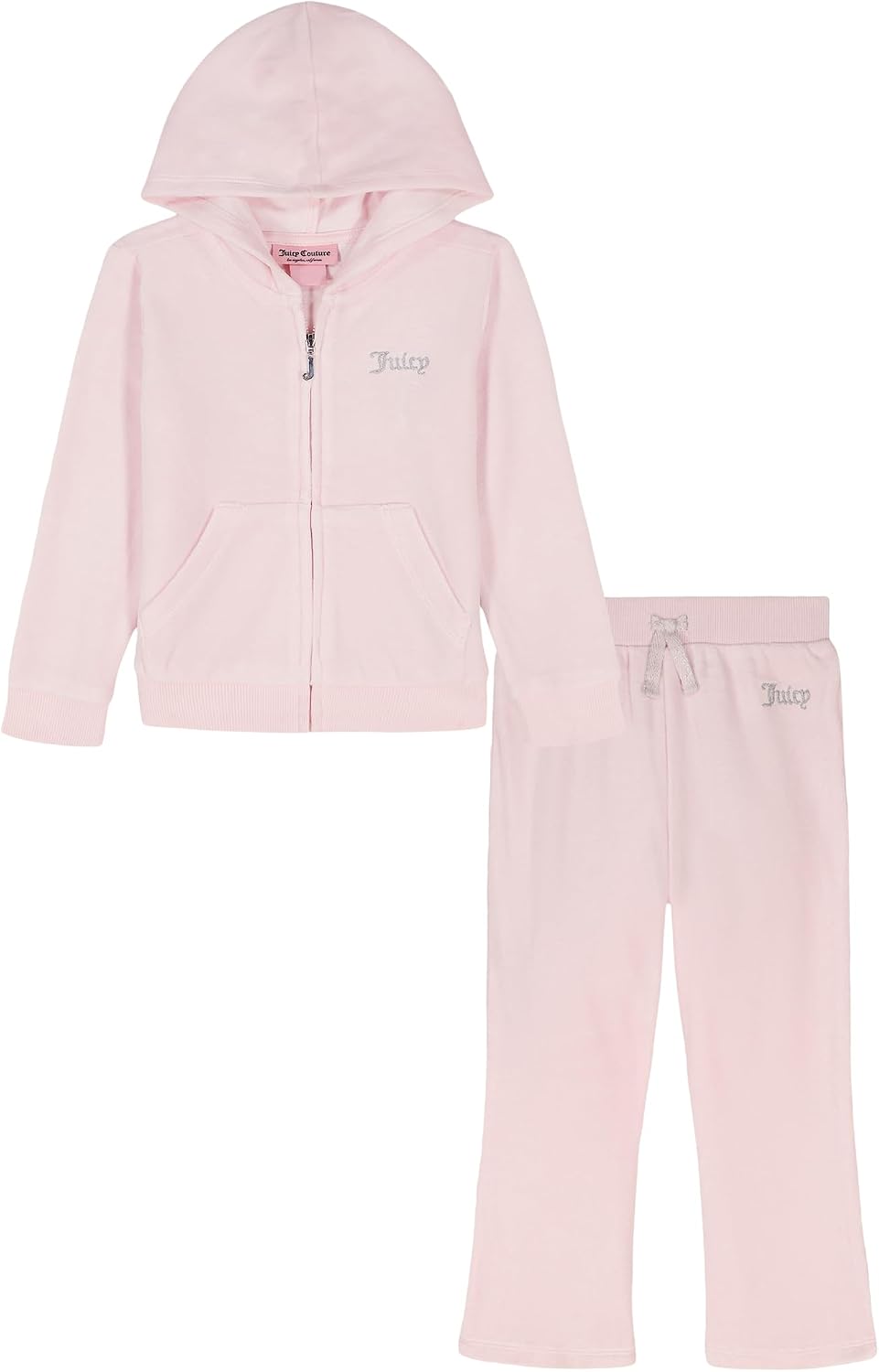 Juicy Couture 2pc Zip Up Velour Jog Set