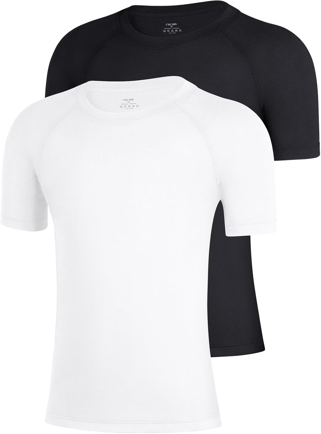 Niksa 2/3 Pack Boys Compression Shirt Short Sleeve Undershirt Youth Athletic Shirt Basketball Football Base T-Shirt
