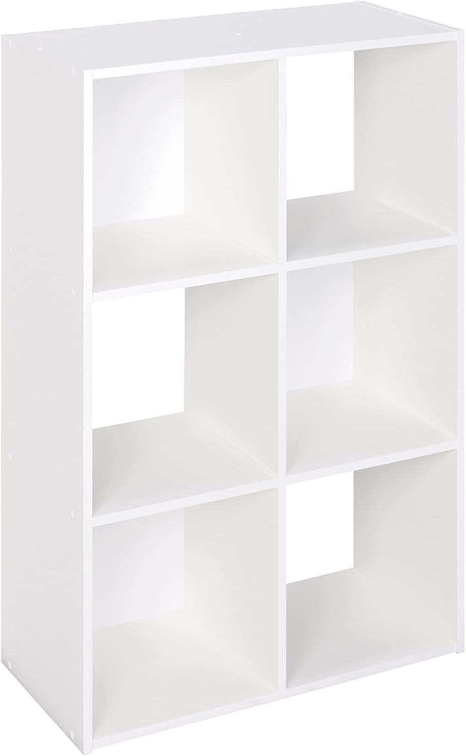 ClosetMaid Cubeicals 6 Cube Storage Shelf Organizer Bookshelf, Stackable, Vertical or Horizontal, Easy Assembly, Wood, White Finish | Stackable Hardware for Office, Home and Closet, White