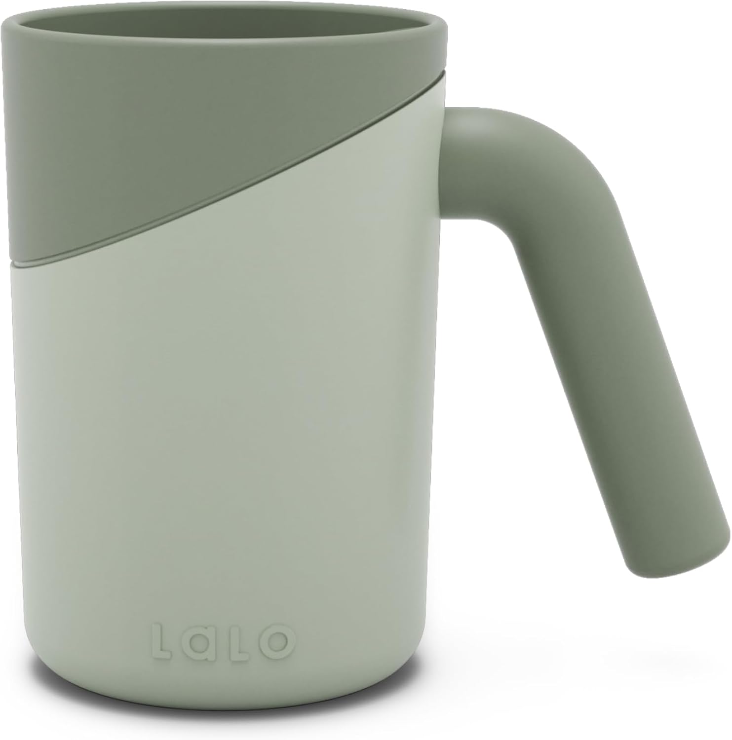 Lalo Bath Rinse Cup – Handle for Easy Grip, Tear-Free Baby Bathing, Flexible Lip, Non-Toxic, Soft Edge, Lightweight Bath Cup For Rinsing Hair and Body – Sage