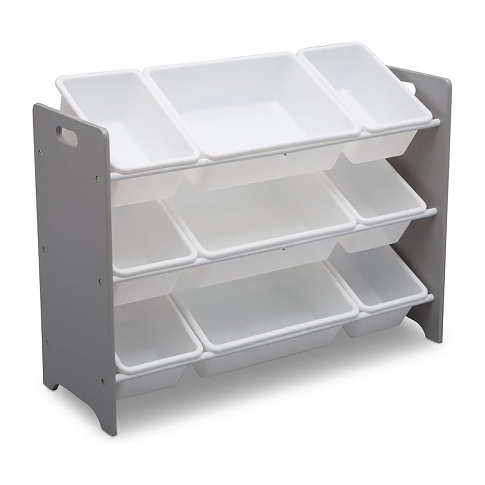 Delta Children MySize 9 Bin Plastic Toy Organizer – Greenguard Gold Certified, Grey