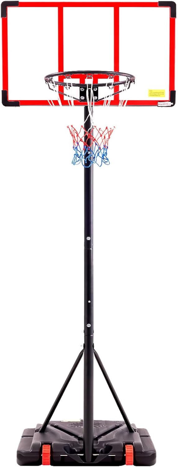 Portable Basketball Hoop for Swimming Pool Backyard Driveway | Adjustable Basketball Hoops Goal System Shatterproof Backboard, Shock Absorbent Rim, Fillable Base