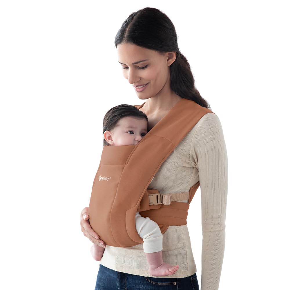 Ergobaby Embrace Newborn Baby Carrier for Infants 0-12 Months | Ergonomic 2-Position Infant Carrier with Head and Neck Support, Hip-Healthy Positioning, Fits 7-25 lbs, Canyon Clay