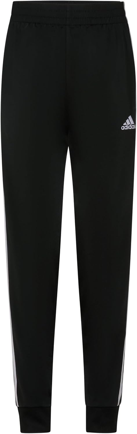 adidas Boys Poly Melange Jogger | Tricot Jogger Pants, drawcord waist, side pockets, logo detail