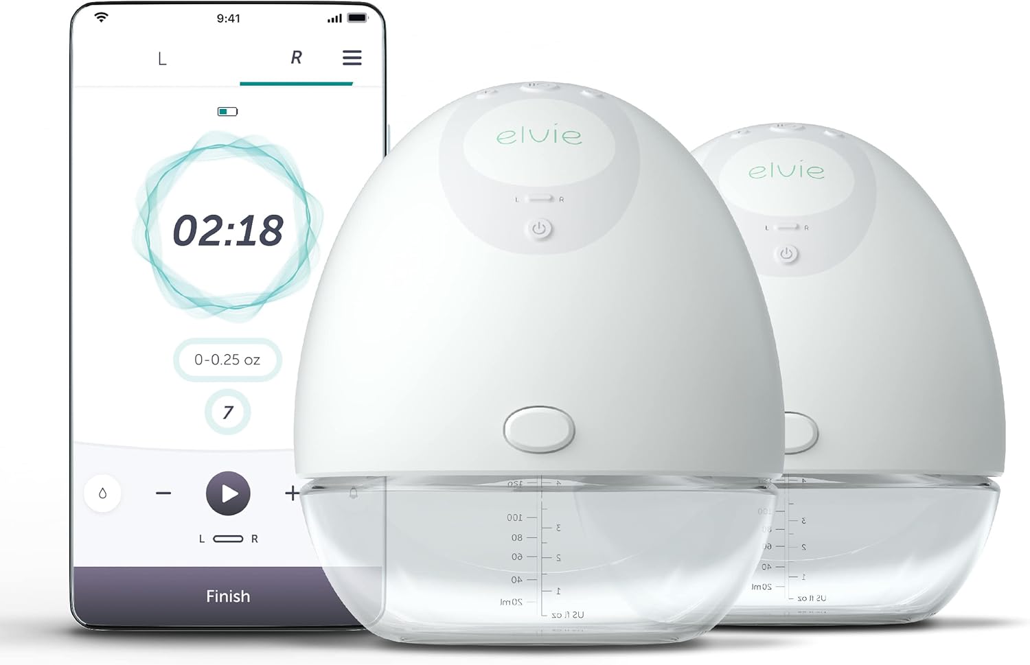 Elvie – Double, Wearable Breast Pump w/App – The Smallest & Quietest – Portable – Hands Free & Discreet – Automated with Four Personalized Settings | The smallest & quietest, discreet, automated with four personalized settings