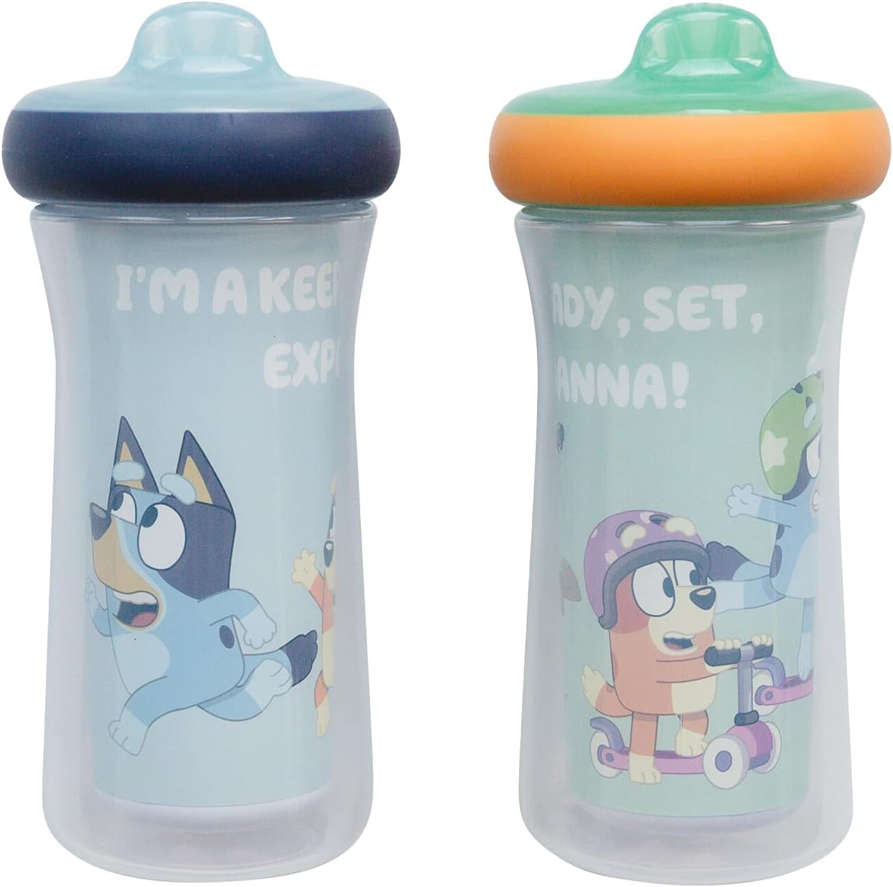 The First Years Bluey Insulated Sippy Cups – Dishwasher Safe Spill Proof Toddler Cups – Ages 12 Months and Up – 9 Ounces – 2 Count