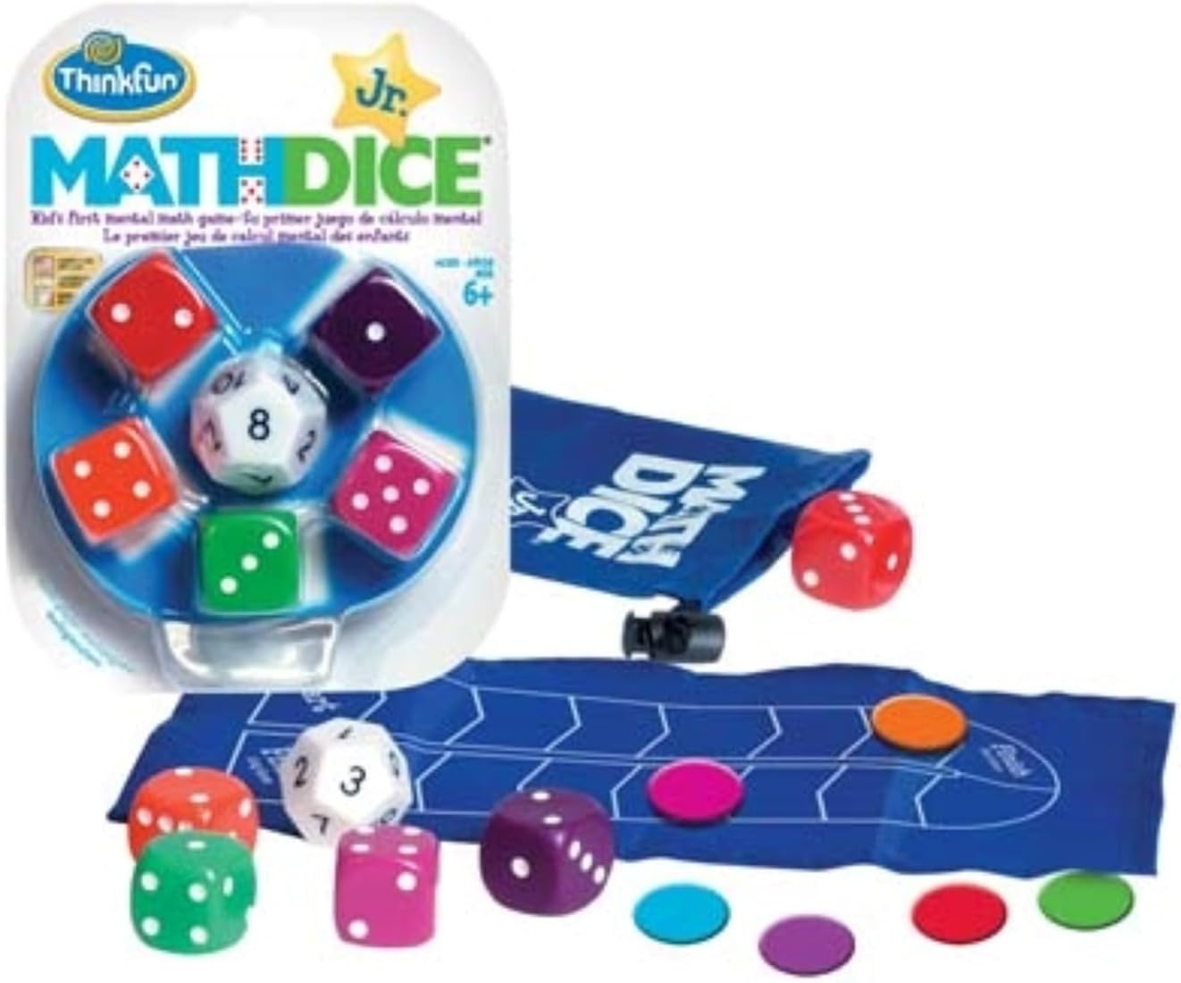 ThinkFun Math Dice Junior Game – Engaging Math Skills Builder | Perfect for Kids Aged 6+ | Aids in Mental Agility | Toy of The Year Nominee