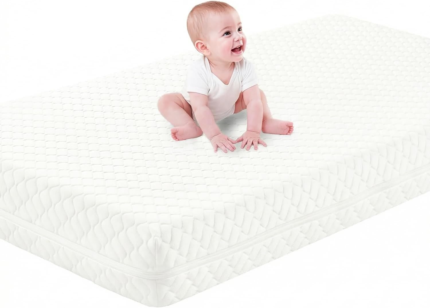 SCHNAUZER HOME Crib Mattress, Dual Sided Memory Foam Toddler Bed Mattress | Breathable Removable and Washable Cover, 100% Knitted Fabric, Fits Standard Cribs and Toddler Beds, 52″ x 28″ x 5″