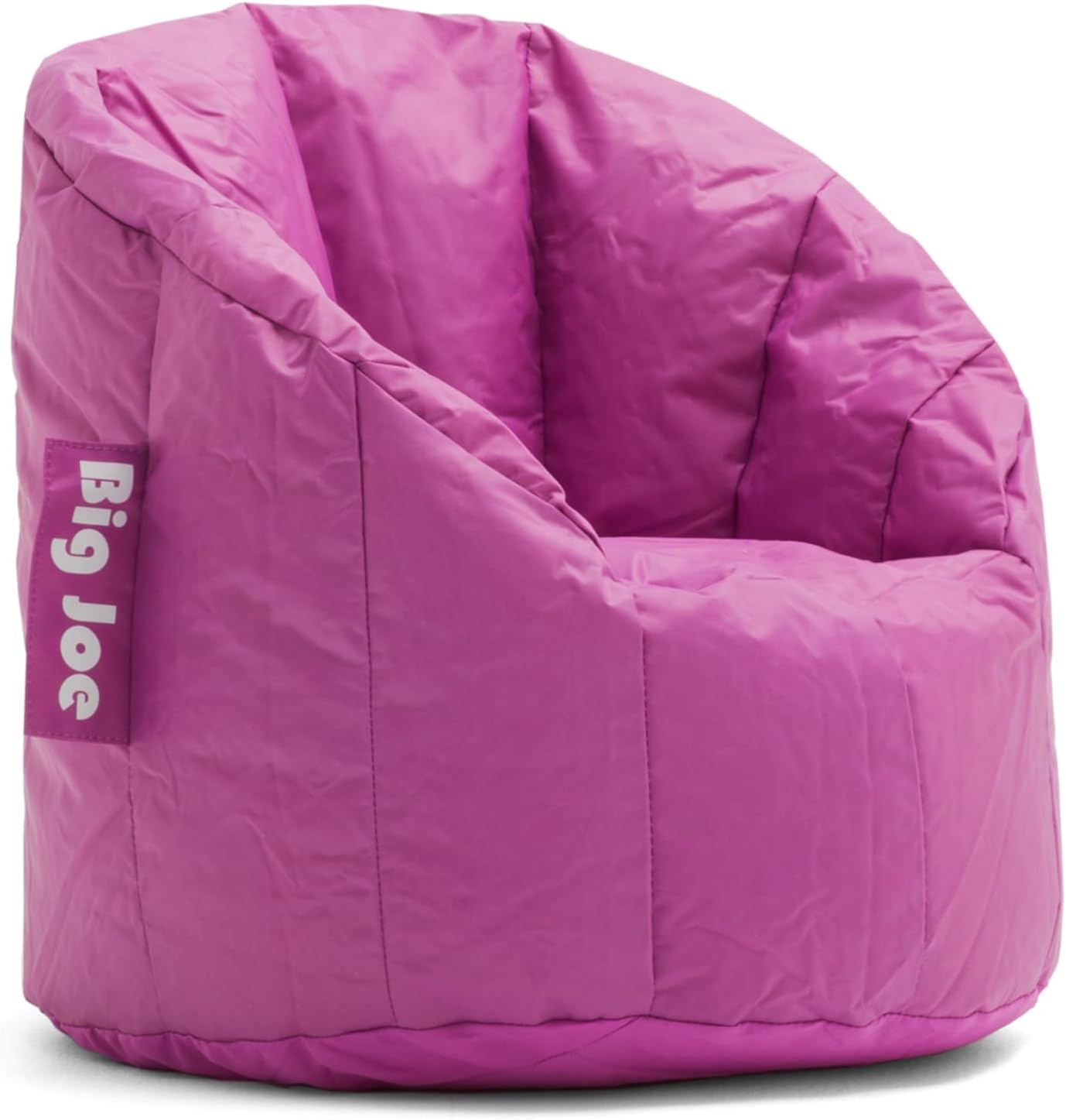 Big Joe Milano Child-Sized Bean Bag Chair for Kids Bedroom and Reading Nook, Pink Passion, Durable Easy-Clean Polyester Nylon Blend, Refillable