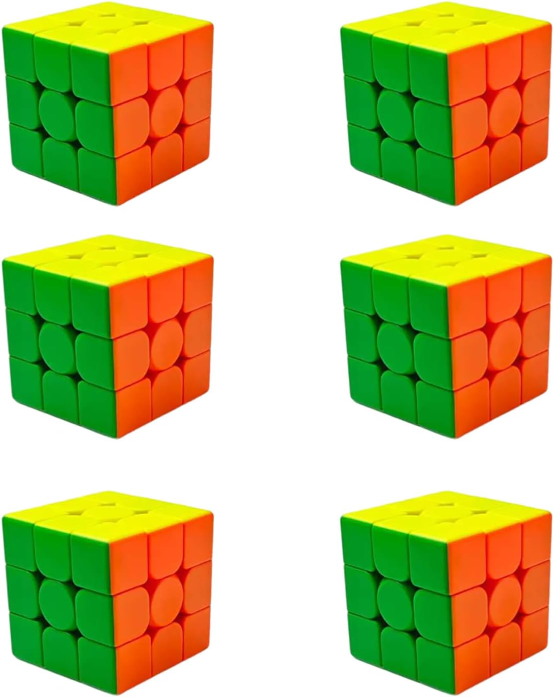3×3 Speed Cube Set | 6 Pack Speed Cube Bulk Magic Cube Set, School Classroom Prize for Students Birthday Party Favors Stocking Stuffers Gifts for Kids Teens Adults(Stickerless)