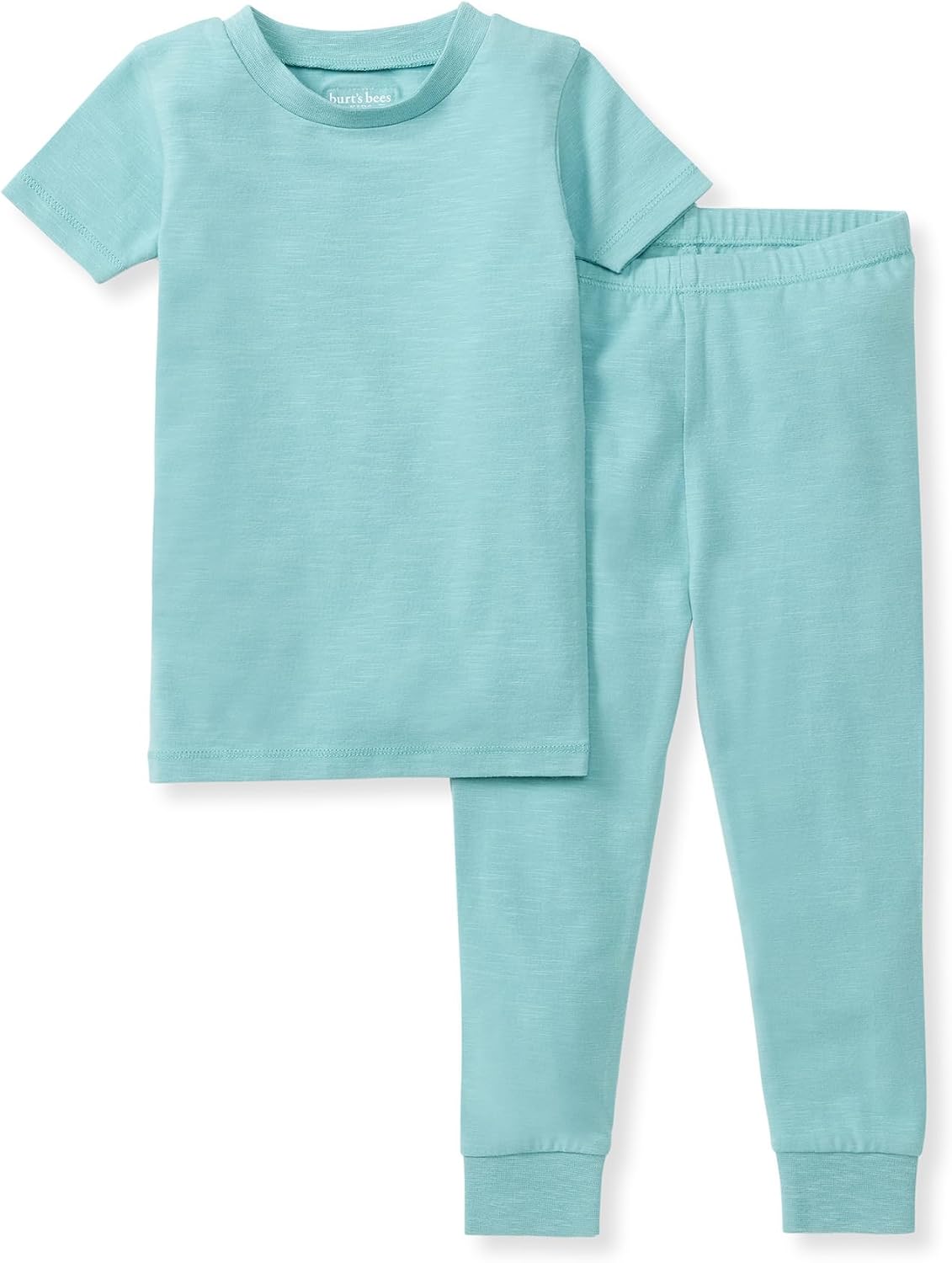 Burt’s Bees Baby Unisex Honeysoft 2-PC Pajamas, Jersey Slub Short Sleeve Tee and Pant Pj Set– Organic Cotton & Lyocell Blend