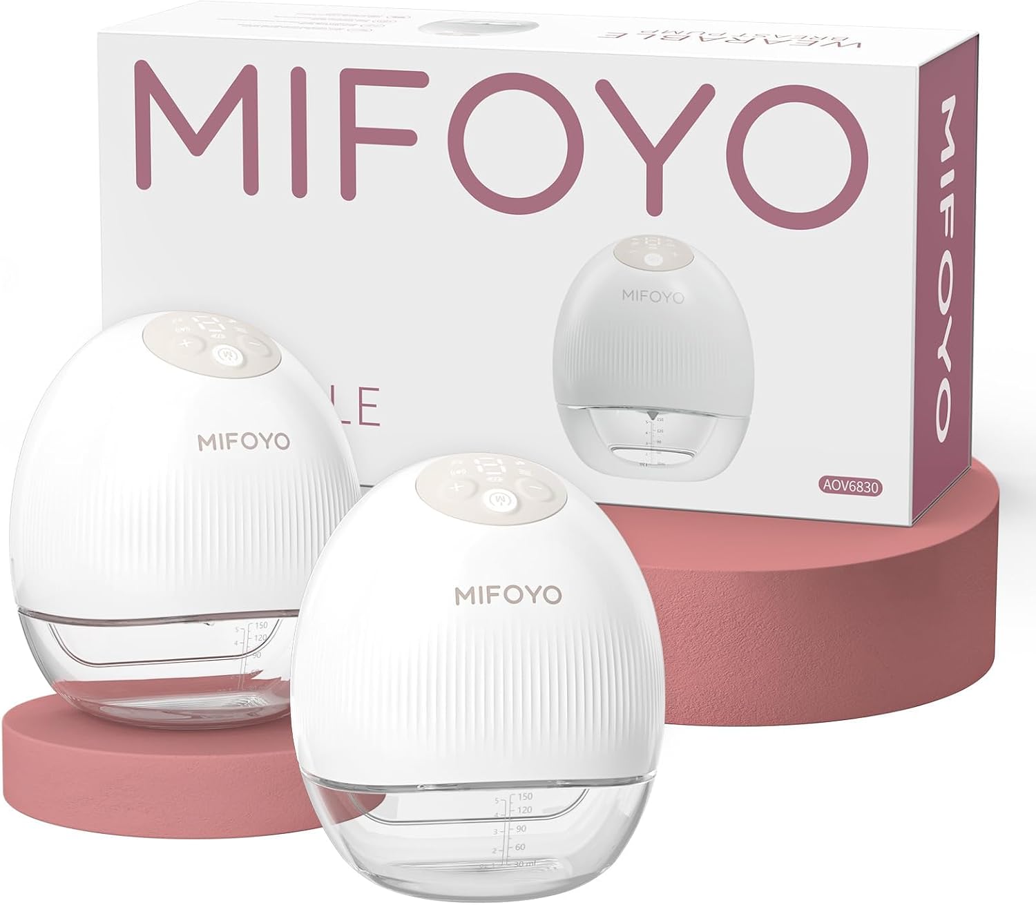 Breast Pump, Wearable Breastfeeding Pump, Electric Breast Pumping | 2 PCS, 4 Modes & 9 Levels, Rechargeable, 90min charge, 120min Pumping, Smart Display, 19/21/24mm, easy to clean, Hands free