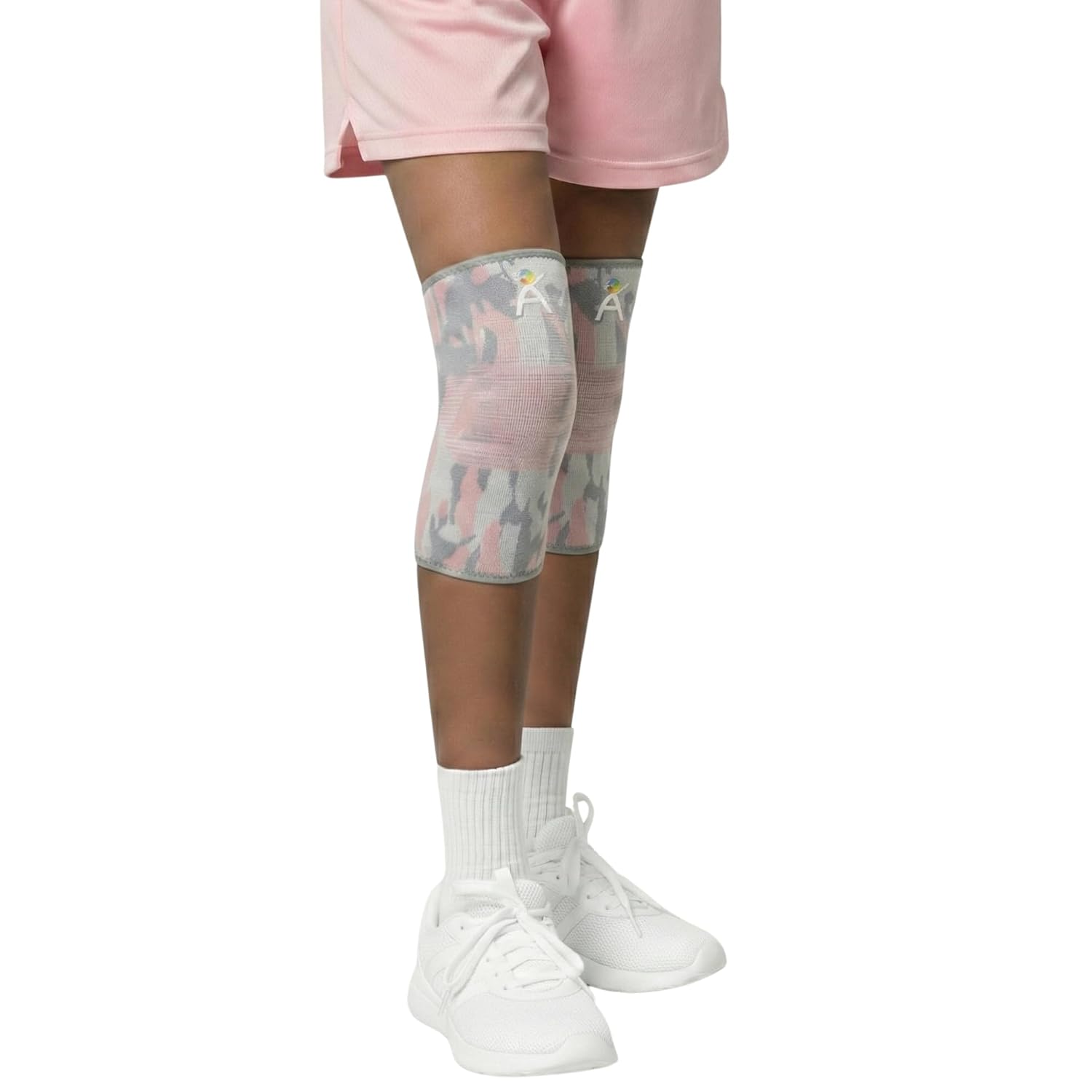Kids Knee Brace Sleeve – Youth Knee Compression Support for Children | Knee Pain Relief & Sports Use – Boys & Girls Sizes for Basketball, Gymnastics, & Everyday Wear (2, Pink Camouflage, Small)