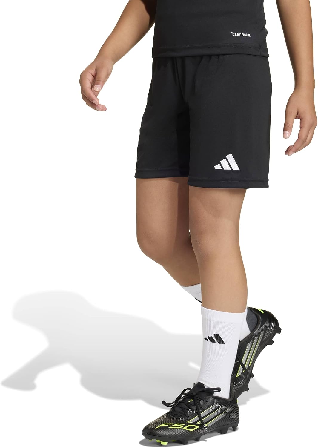 adidas Boys Entrada26 Shorts Soccer Cleats – Black, White