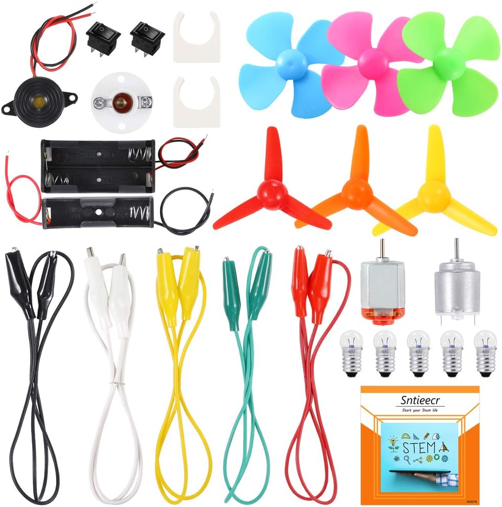 Sntieecr Electric Circuit Motor Kit, Science Experiment Educational Kit | Montessori Learning Kits Set for Kids DIY STEM Engineering Project,Christmas Gift for Kids, Back to School Gifts for Student