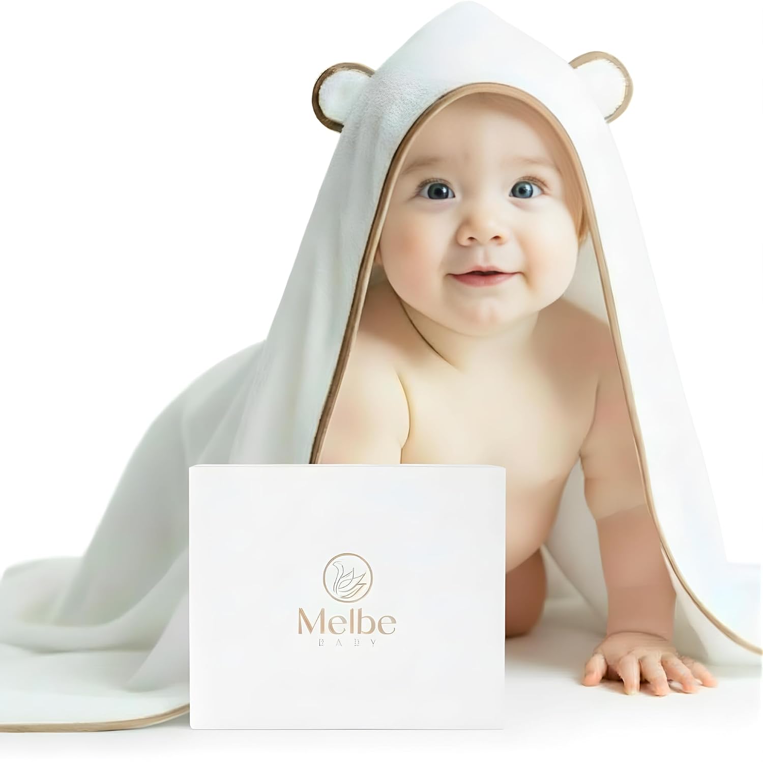 Premium Hooded Baby Towel – Super Soft & Absorbent, 100% Rayon from Bamboo, 35×35 in, Perfect for Newborn, Baby, Toddler, Infant, Bath