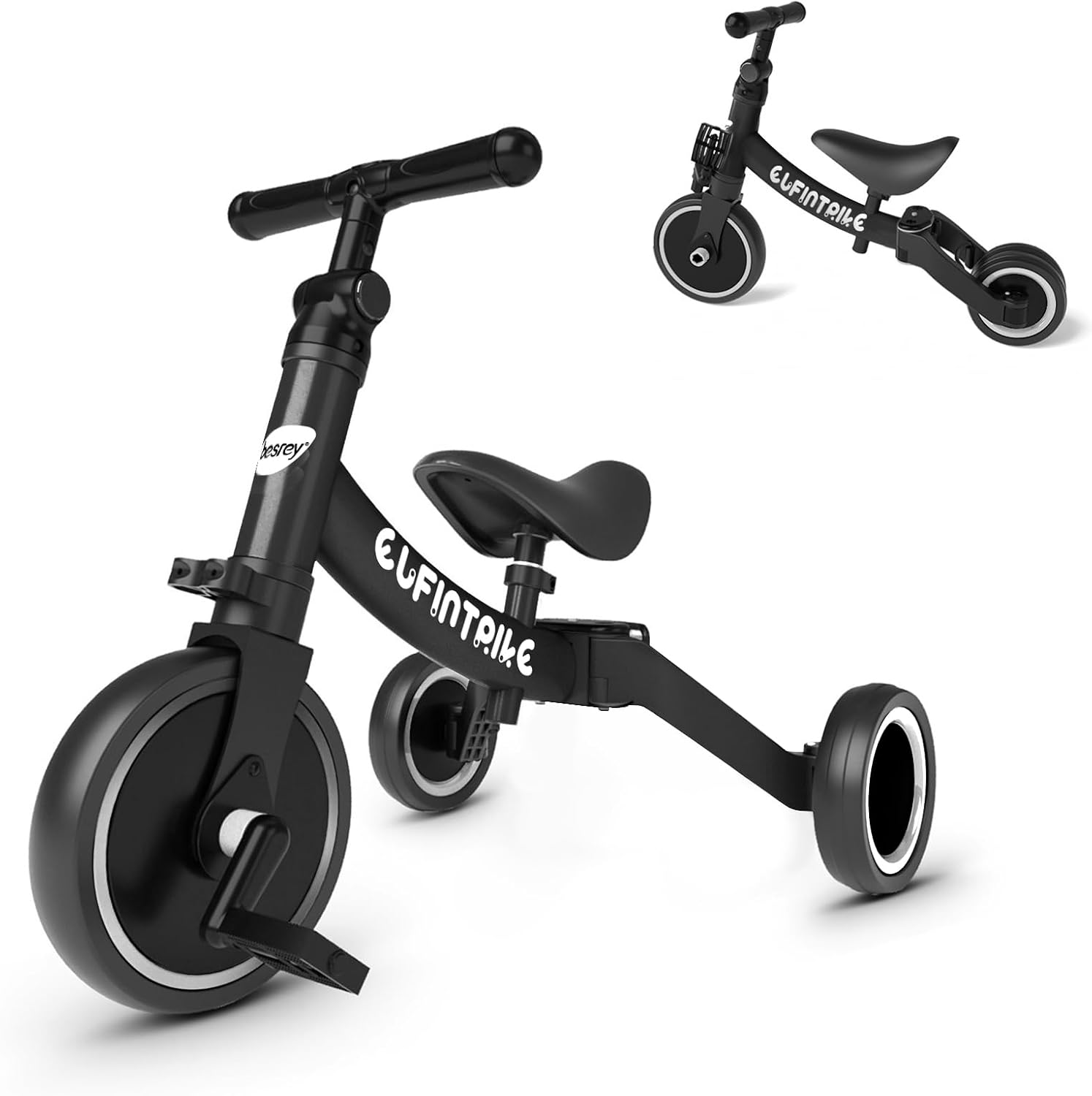 besrey 5 in 1 Toddler Bike for 1-4 Years Old Kids | Balance Bike, Birthday Gift and Toy for Boys and Girls, Toddler Tricycle, Adjustable Seat Height and Handlebar