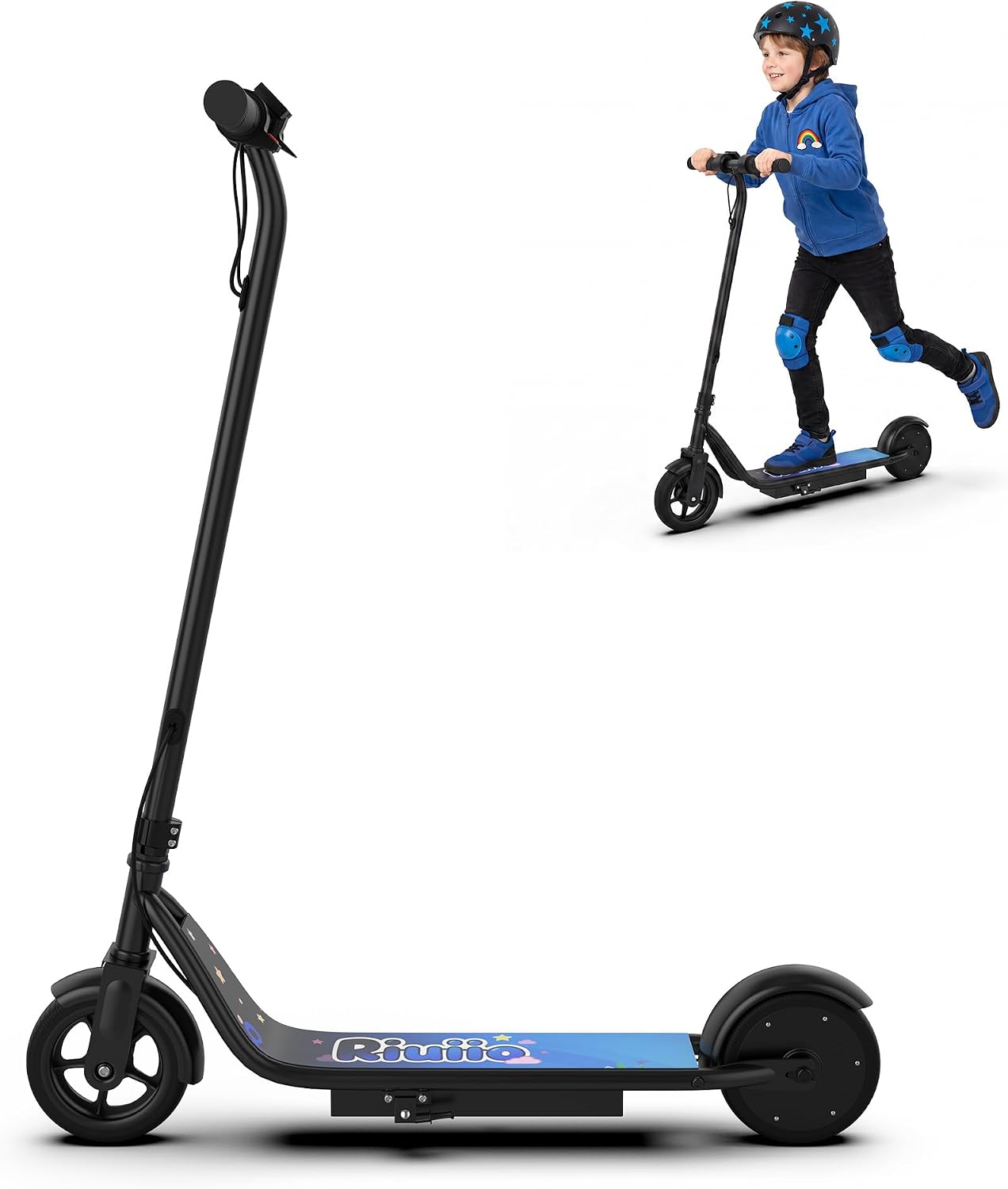 Electric Scooter for Kids, 250W Motor, 9 MPH Max Speed, LED Display, Dual Brake System, 6.5” Solid Tires, Lightweight E-Scooter for Kids Ages 6 to 14