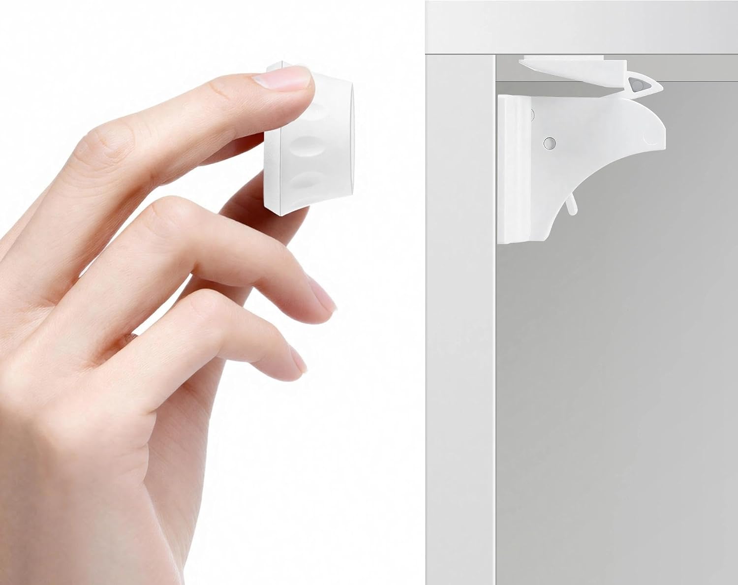 AILUOQI Baby Proofing Magnetic Cabinet Locks (2 Pack) Cupboard Drawers Latches Magnet Locks for Cabinets (1 Key)