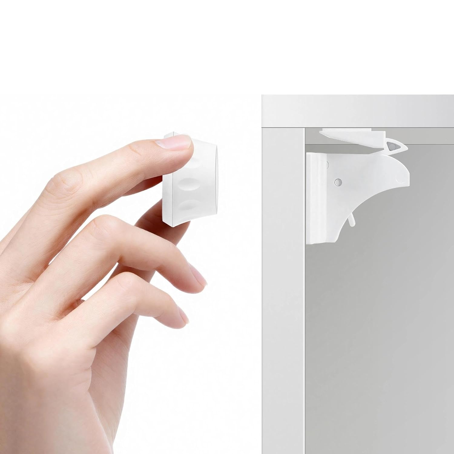AILUOQI Baby Proofing Magnetic Cabinet Locks (3 Pack) Cupboard Drawers Latches Magnet Locks for Cabinets (1 Key)