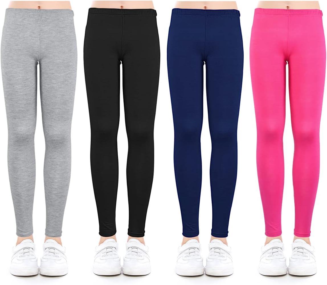 ZukoCert Girls Leggings Multipack – Soft Comfortable Athletic Leggings for Girls 4-12 Years