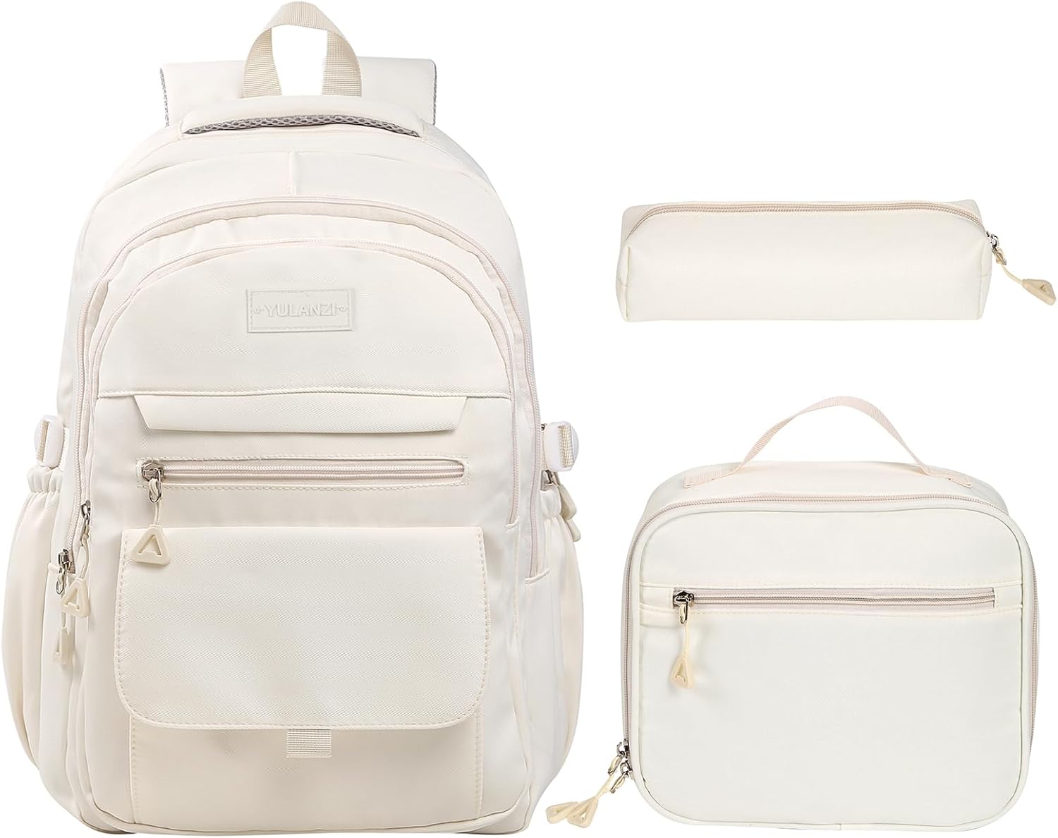 Phaoullzon Girls Backpack with Lunch Box Set for kids Boys School Bookbag | 3-piece Schoolbag Lunchbox Pencil Case Cute Aesthetic High Middle Bag