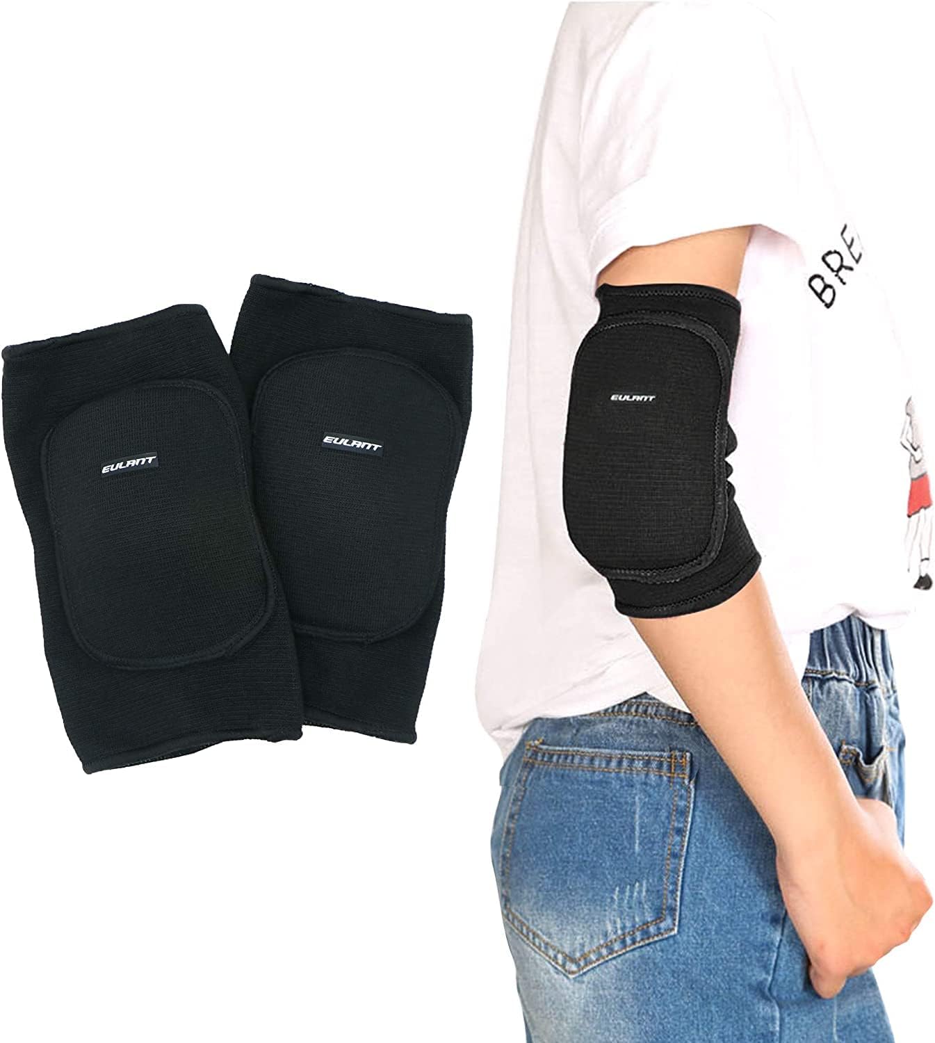 Elbow Pads for Kids Junior Youth, Toddler, Soft & Breathable Elbow Pad for Biking Volleyball Basketball Football Skating Dancing Crawl, Child Elbow Pads with Thicken Sponge Padding