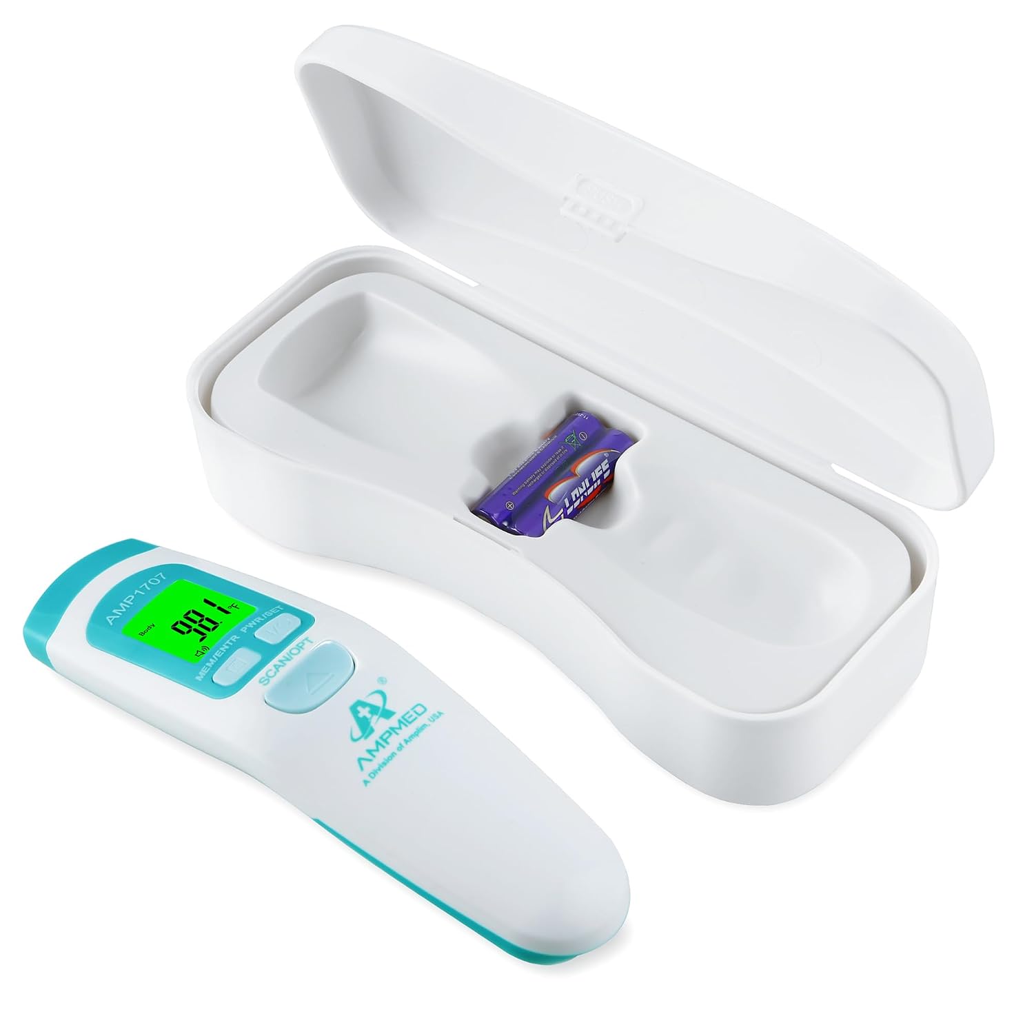 Non-Contact Medical Grade Forehead Thermometer, White | For Adults, Kids, Baby, Touchless Infrared, 1-Sec Reading, Fever Alarm