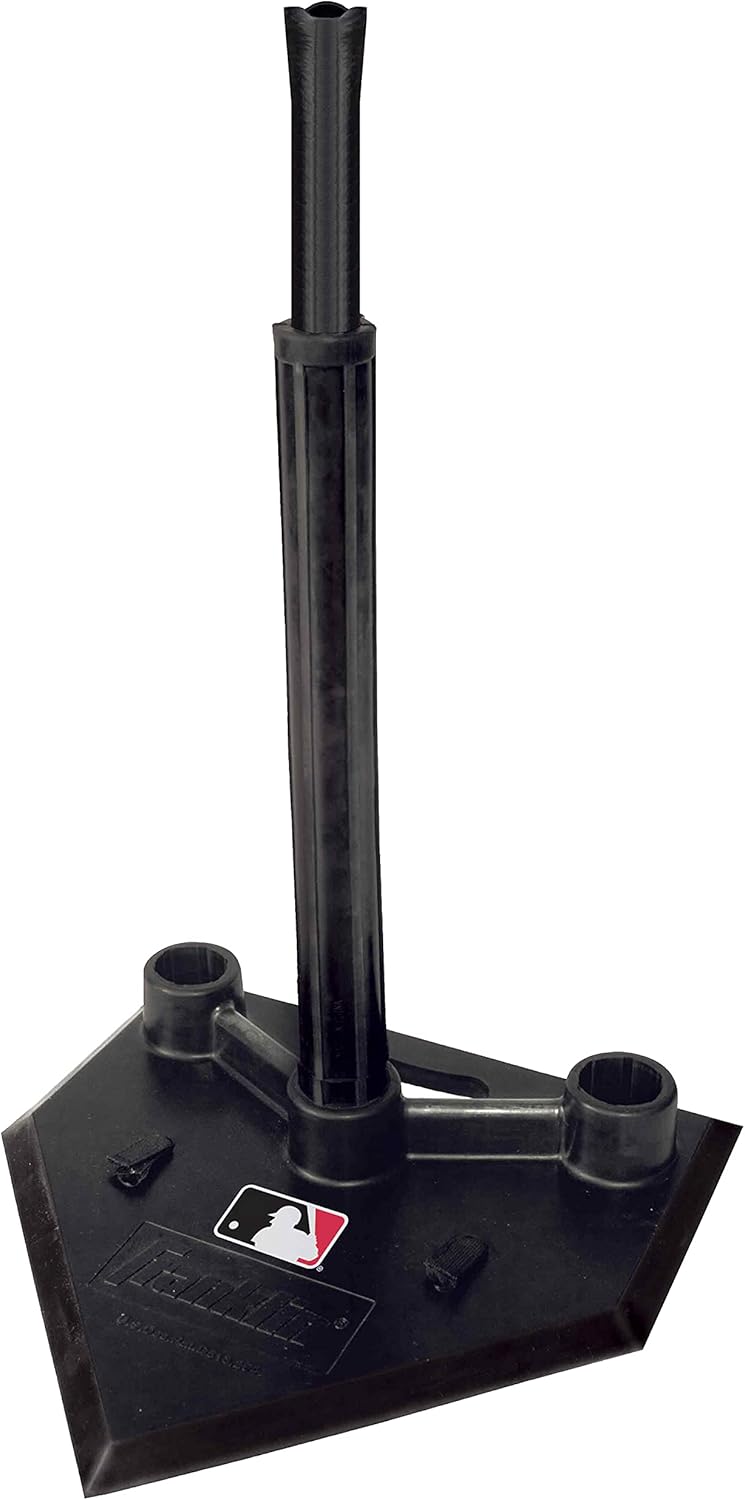 MLB 3 Position Black Batting Tee To-Go | Inside-Middle-Outside Training, Snap-Resistant Build, Flexible Ball Holder Grip, For Teeball to Competitive Play